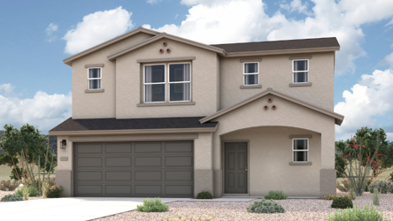 A house with a garage.