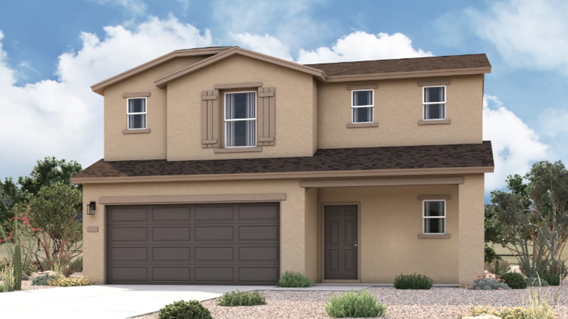 A house with a garage.