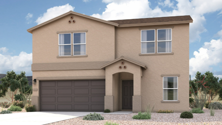 A house with a garage.