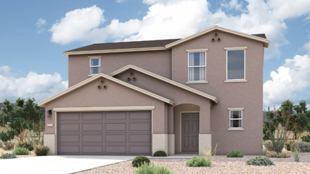 A house with a garage.