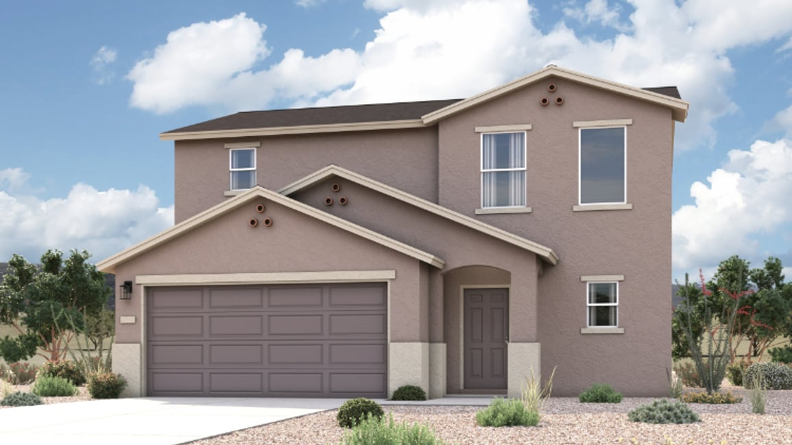 A house with a garage.