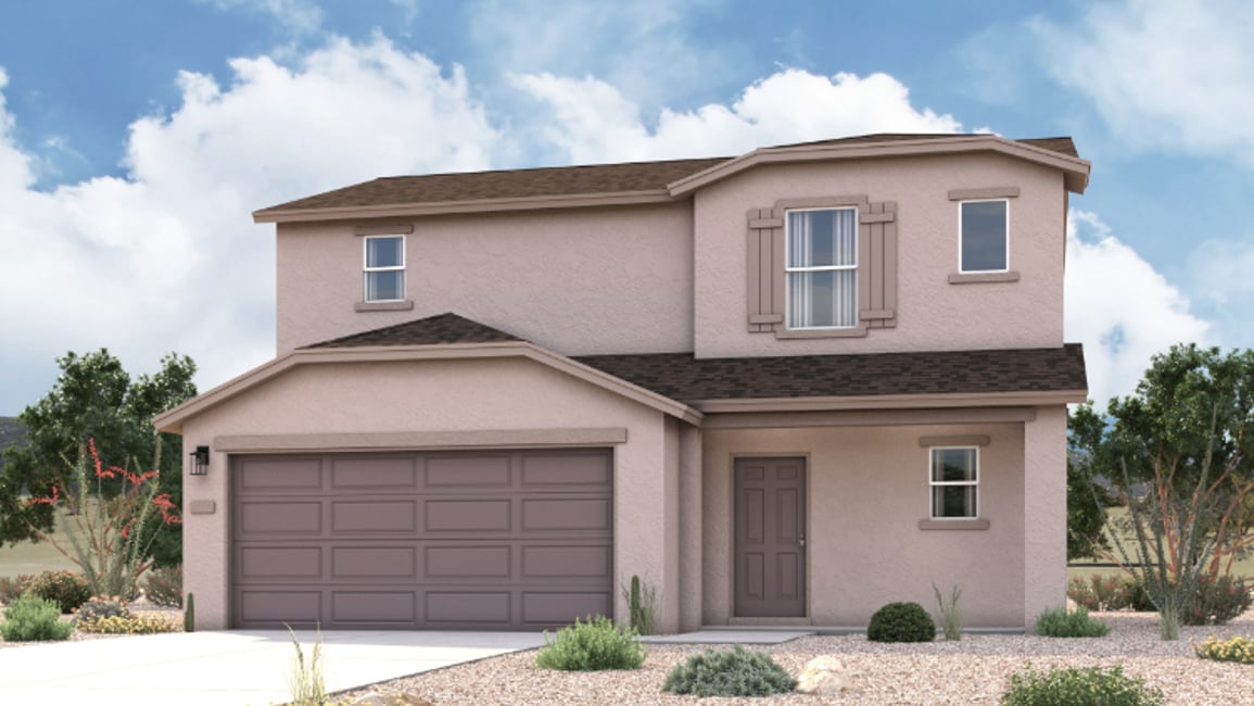 A house with a garage.