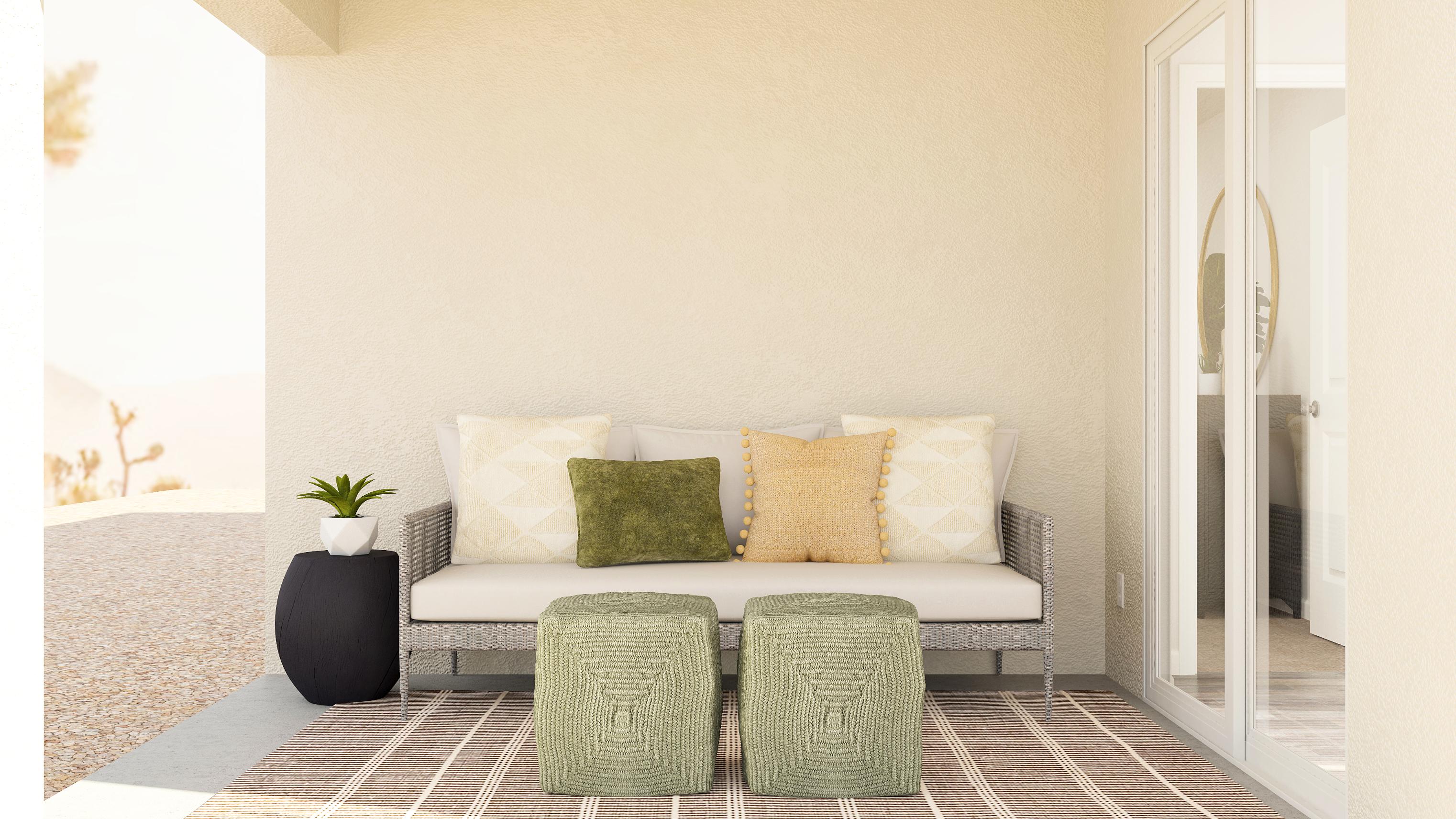 A couch and chairs in a room.