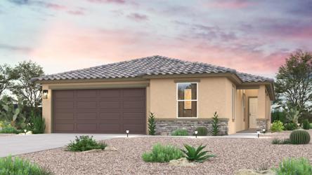 A house with a garage.