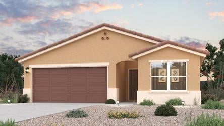 A house with a garage.