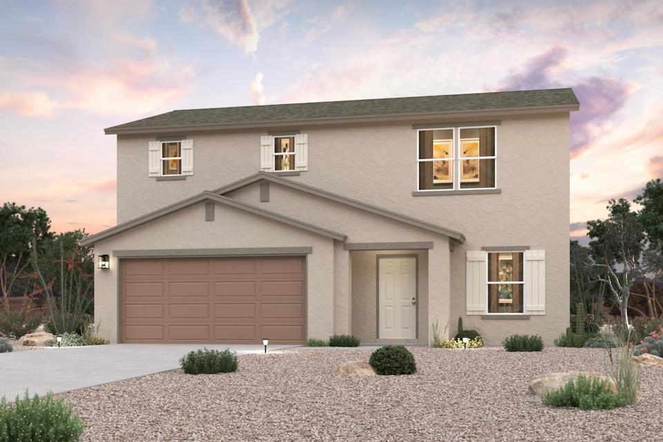 A house with a garage.