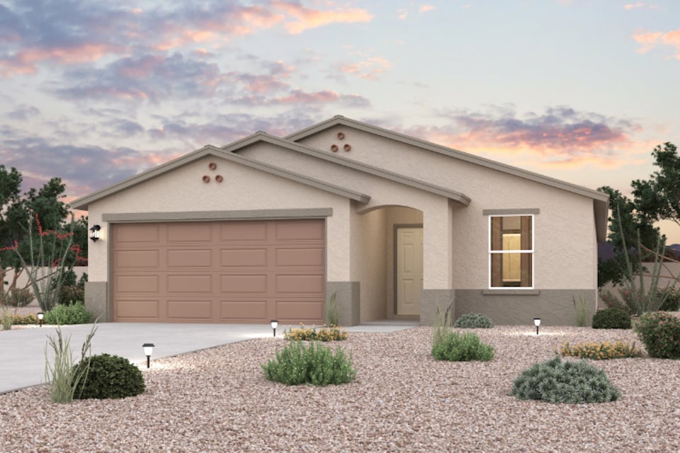 A house with a garage.