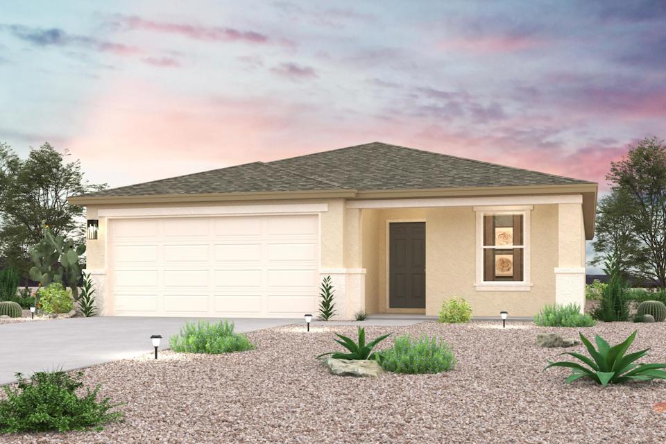 A house with a driveway.