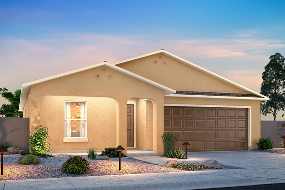 A house with a large front yard.