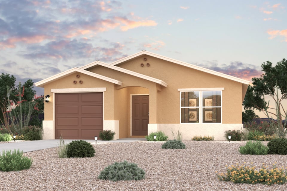 A house with a driveway.