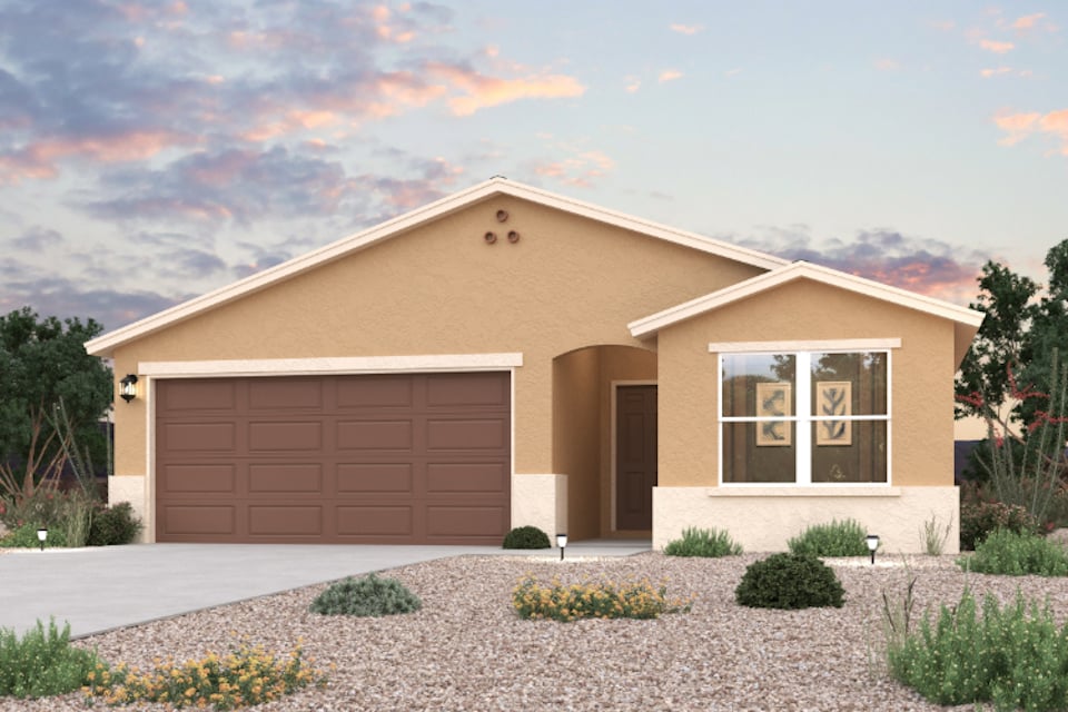 A house with a garage.