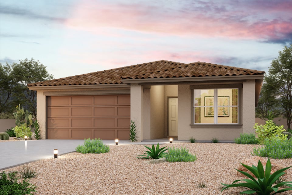 A house with a large front yard.