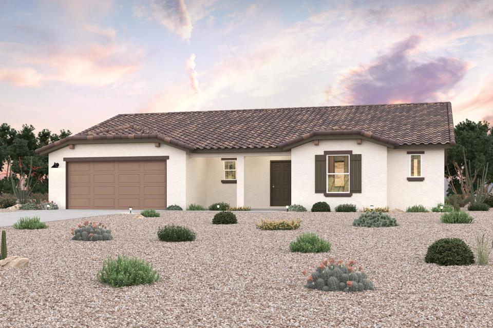 A house with a garage.