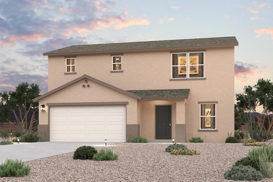 A house with a garage.
