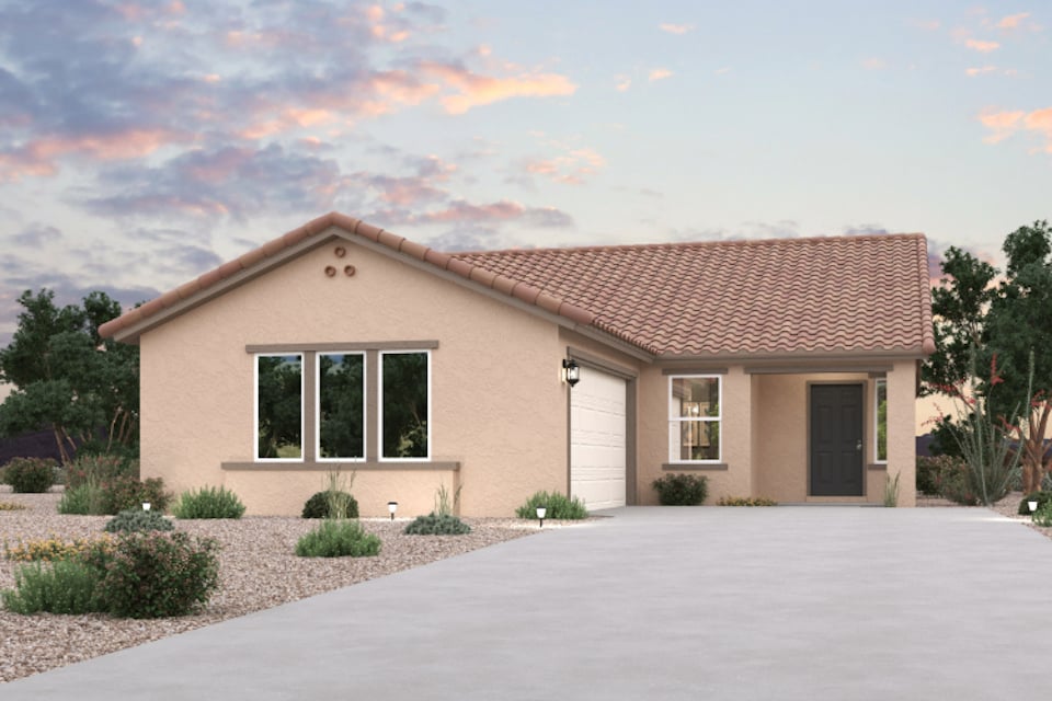 A house with a driveway.