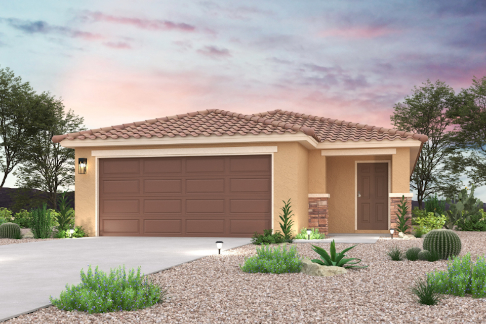 A house with a driveway.