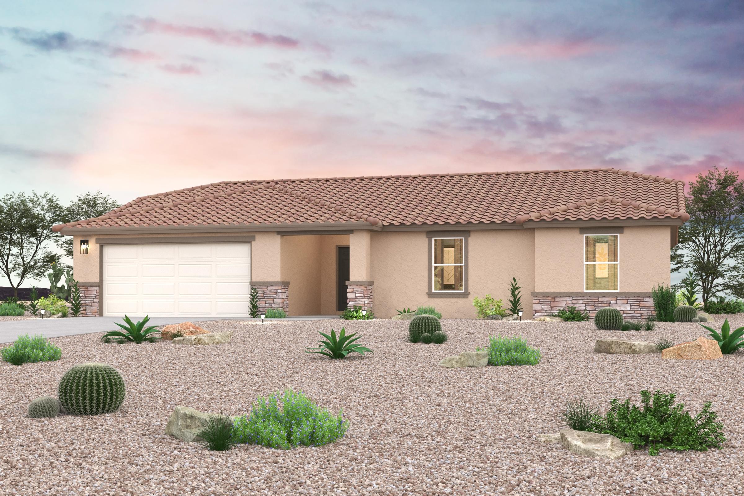 A house with a large driveway.
