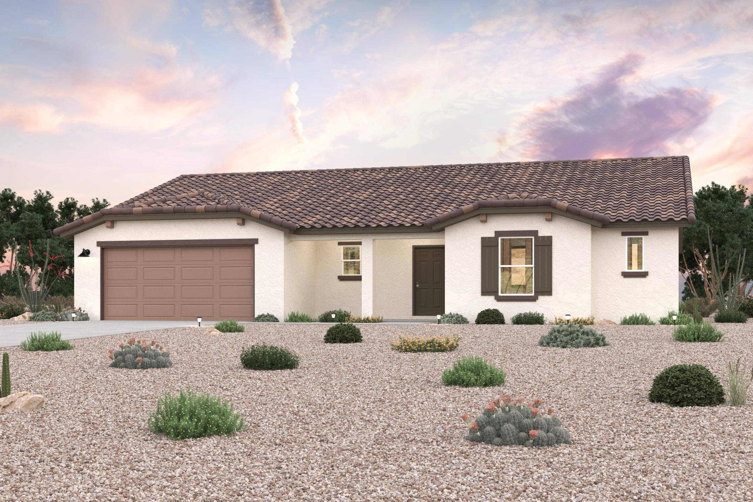 A house with a garage.