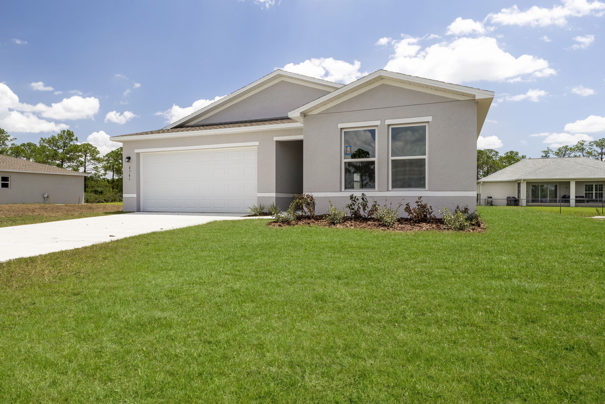 A house with a garage.