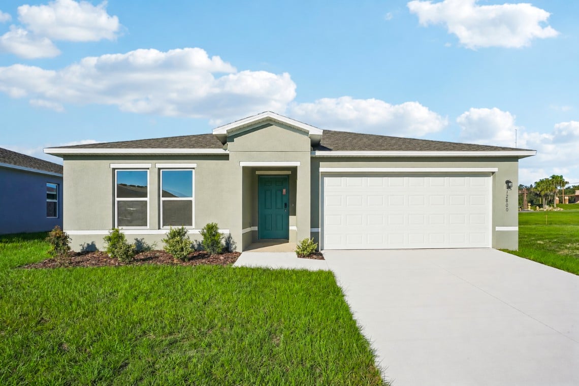 A house with a garage.