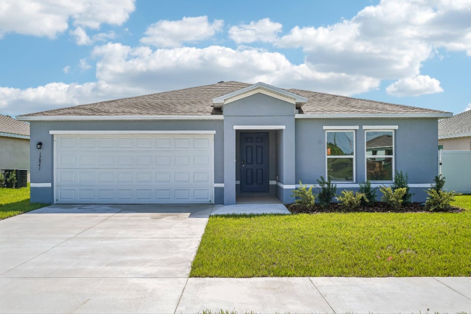 A house with a garage.