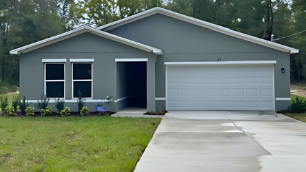 A house with a garage.