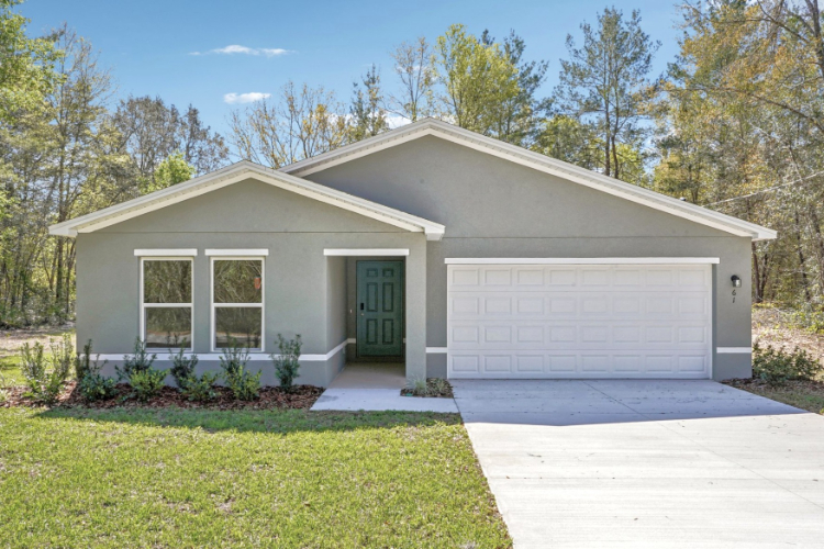 A house with a garage.