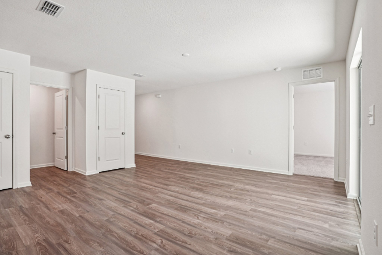 A room with white doors.