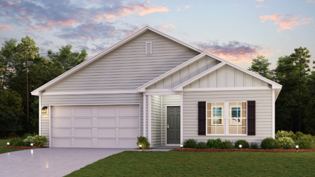 A house with a lawn.