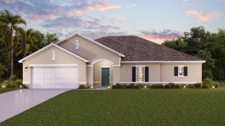 A house with a lawn.