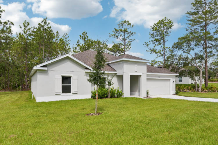 A house with a large yard.