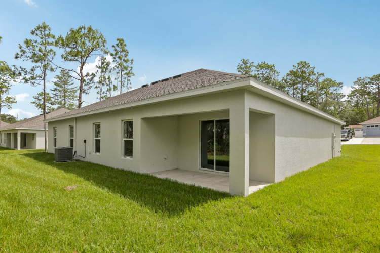 A house with a garage.