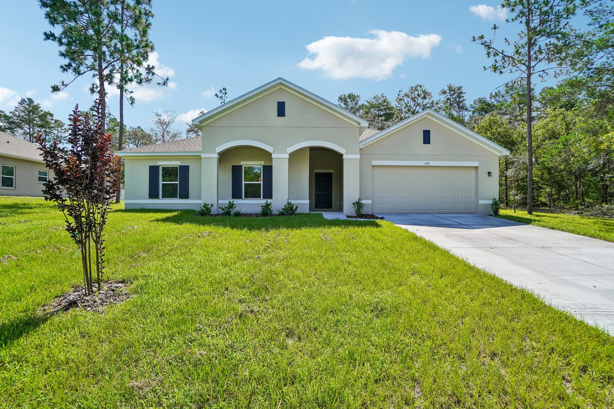 A house with a driveway.