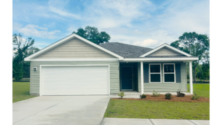 A house with a garage.