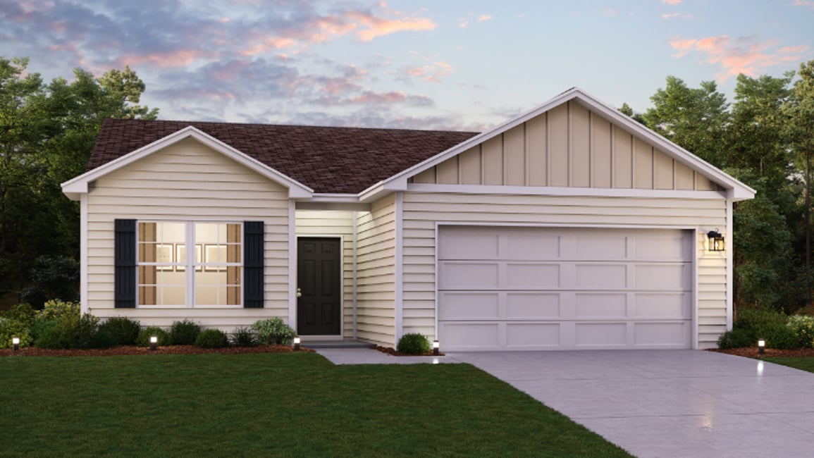 A house with a garage.