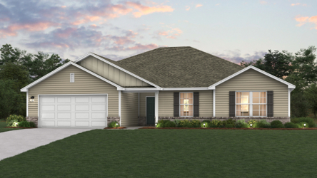 A house with a lawn in front of it.