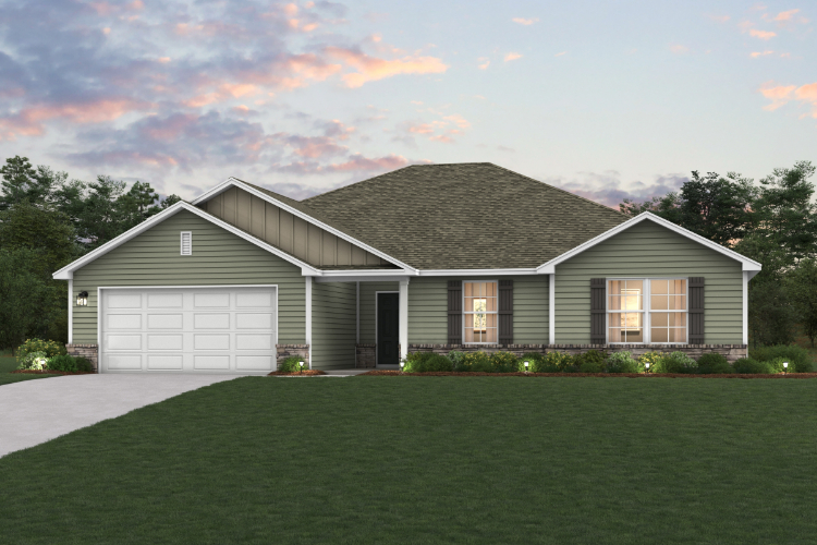 A house with a lawn in front of it.