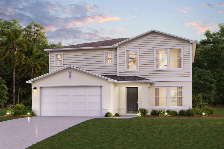 A house with a garage.
