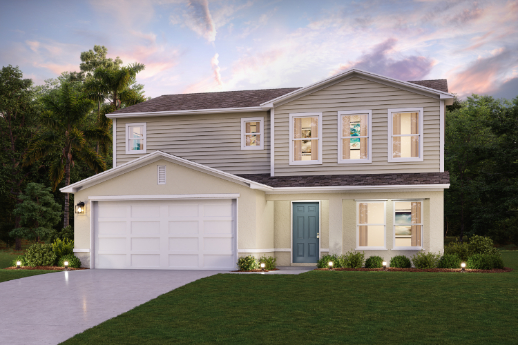 A house with a garage.