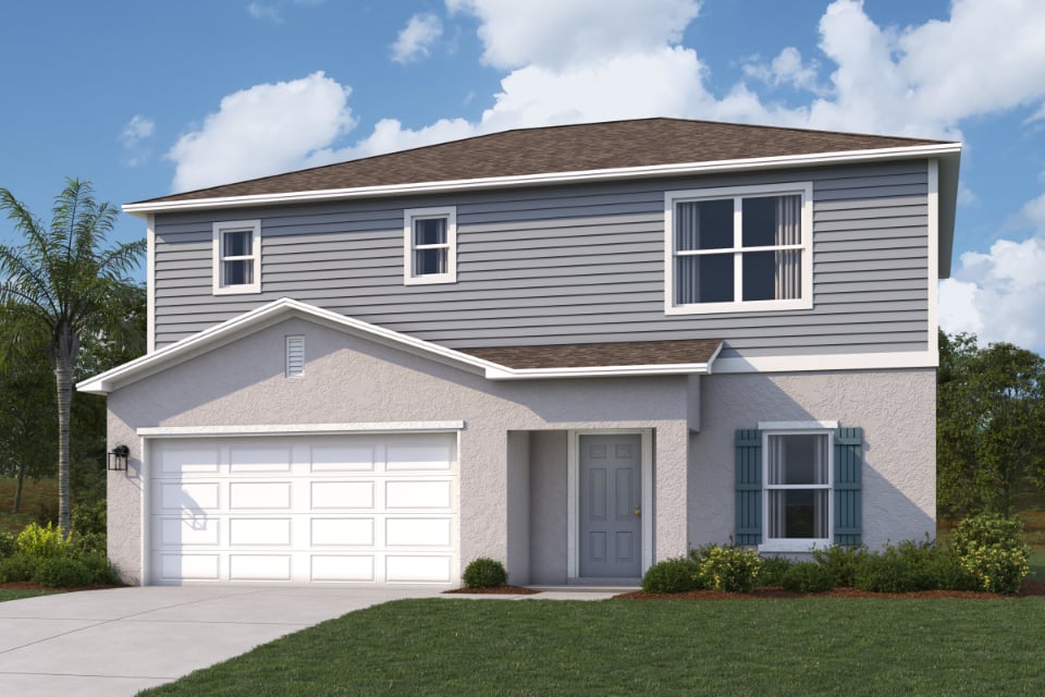 A house with a garage.