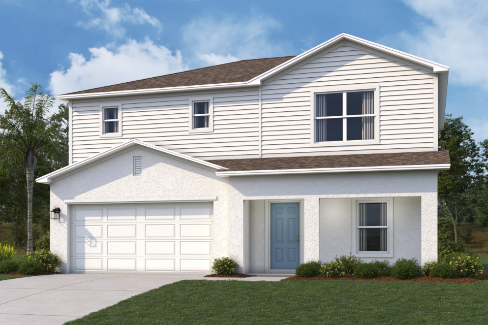 A house with a garage.