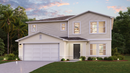 A house with a garage.