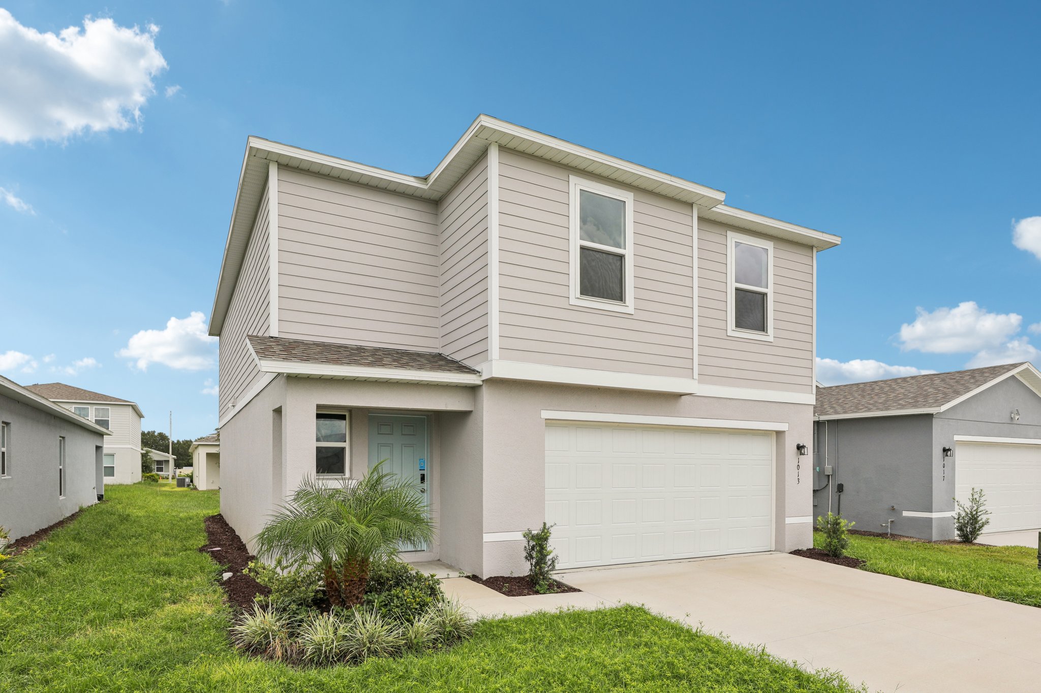 A house with a garage.