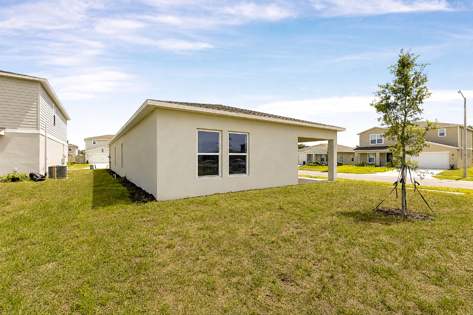 A house with a yard.