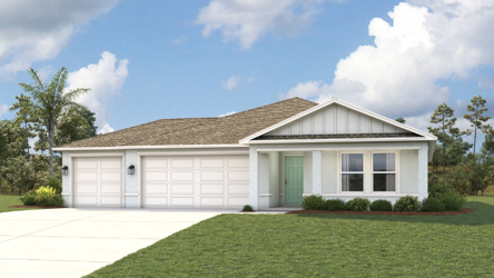 A house with a lawn.