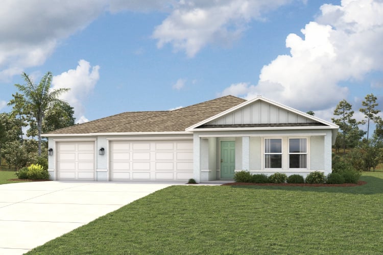 A house with a lawn.