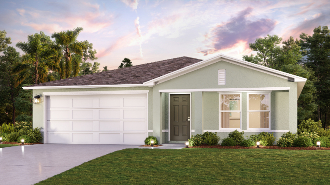 A house with a driveway.