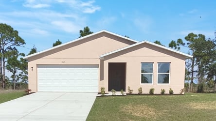 A house with a garage.