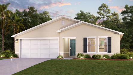 A house with a lawn.