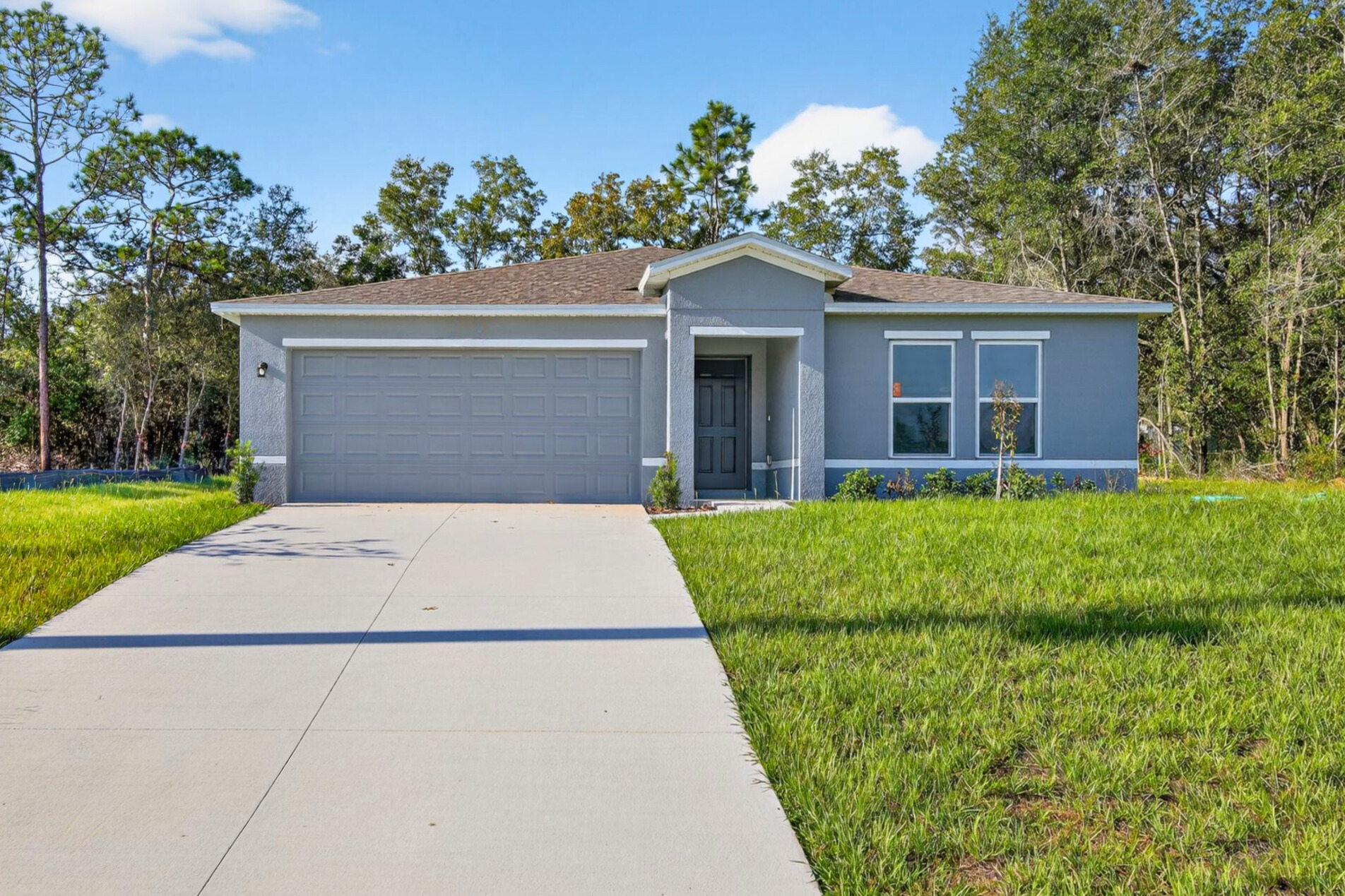 A house with a garage.